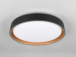 LED Deckenleuchte FELIS mit Fernbedienung & Tageslicht, Schwarz Gold Ø 40cm