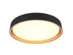 LED Deckenleuchte FELIS mit Fernbedienung & Tageslicht, Schwarz Gold Ø 40cm