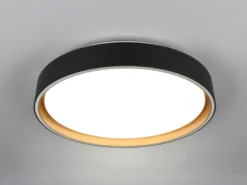 LED Deckenleuchte FELIS mit Fernbedienung & Tageslicht, Schwarz Gold Ø 40cm