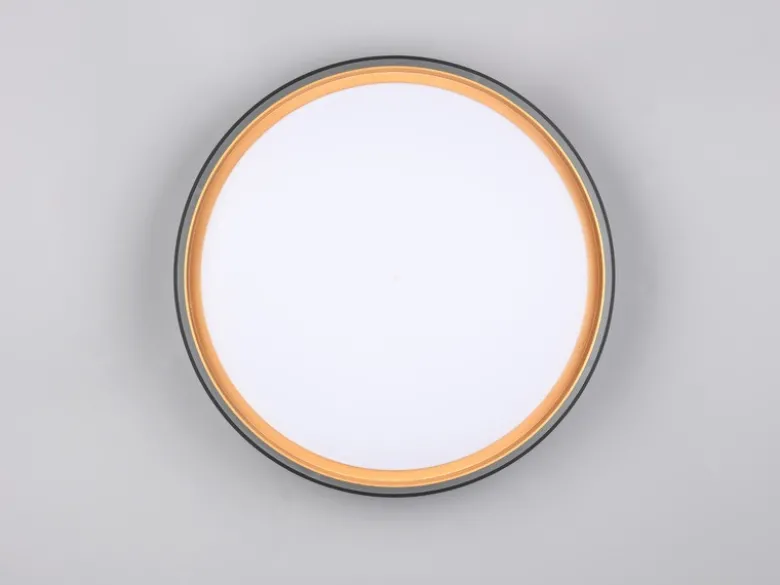 LED Deckenleuchte FELIS mit Fernbedienung & Tageslicht, Schwarz Gold Ø 40cm