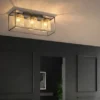LED Deckenleuchte 3-flammig Schwarz Gold dimmbar über Schalter, Breite 83cm