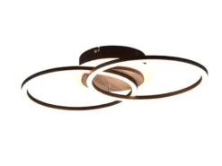 LED Deckenleuchte GIRO mit Fernbedienung, 2 Ringe Schwarz, Breite 46cm