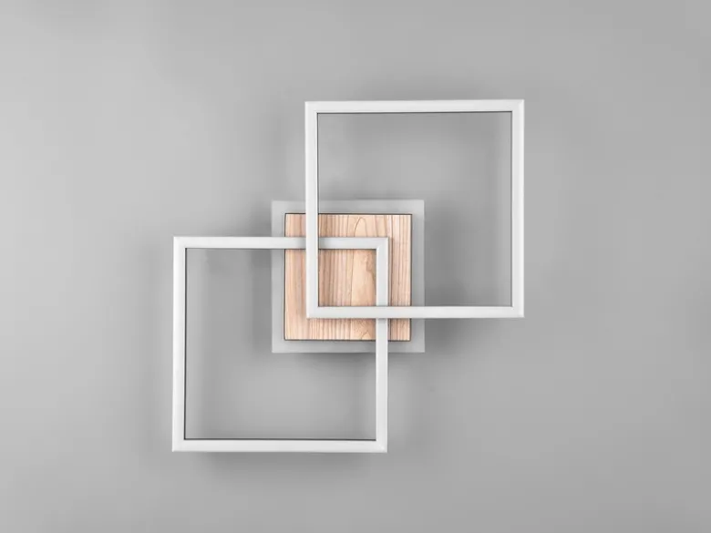 LED Deckenleuchte GIRO mit Fernbedienung, 2 Quadrate Schwarz, Breite 57,5cm