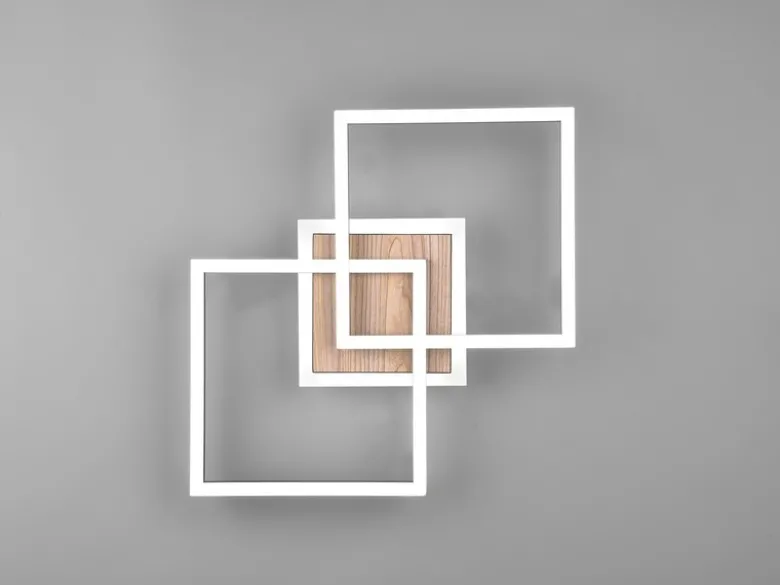LED Deckenleuchte GIRO mit Fernbedienung, 2 Quadrate Schwarz, Breite 57,5cm