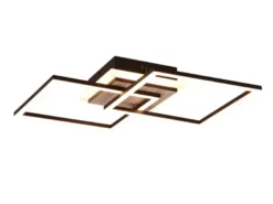 LED Deckenleuchte GIRO mit Fernbedienung, 2 Quadrate Schwarz, Breite 57,5cm
