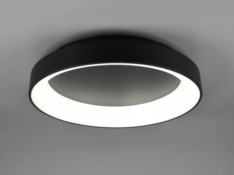 LED Deckenleuchte GIRONA dimmbar mit Fernbedienung & Tageslicht, Schwarz Ø 60cm
