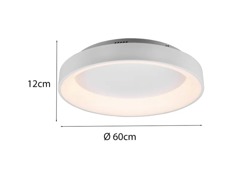 LED Deckenleuchte GIRONA dimmbar mit Fernbedienung & Tageslicht, Weiß Ø 60cm