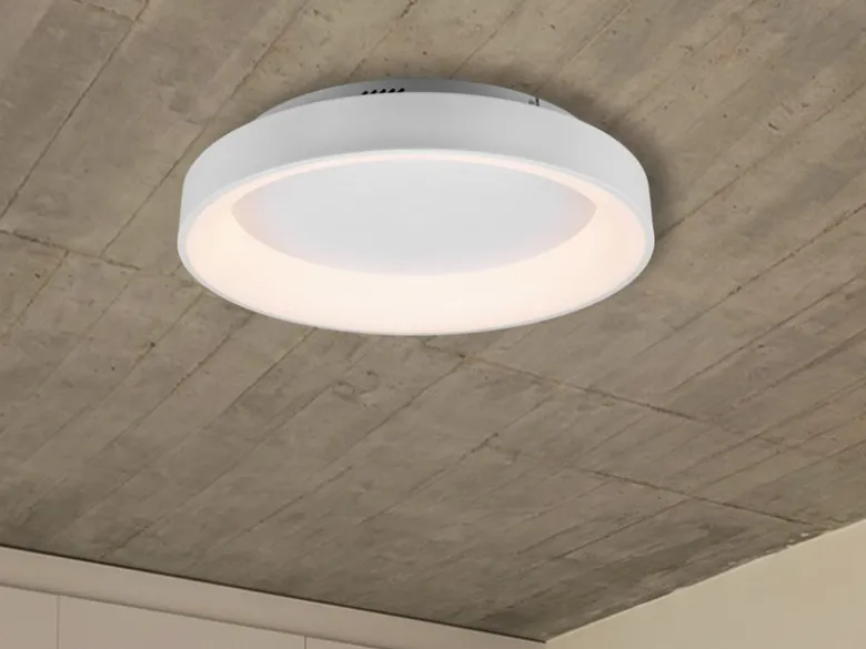 LED Deckenleuchte GIRONA dimmbar mit Fernbedienung & Tageslicht, Weiß Ø 60cm