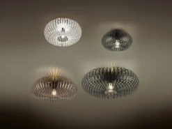 LED Deckenleuchte Gitter Lampenschirm Metall in Schwarz, Ø 30cm