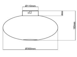 LED Deckenleuchte Gitter Lampenschirm Metall in Schwarz, Ø 30cm