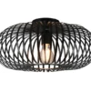LED Deckenleuchte Gitter Lampenschirm Metall in Schwarz, Ø 40cm
