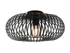 LED Deckenleuchte Gitter Lampenschirm Metall in Schwarz, Ø 40cm