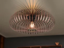 LED Deckenleuchte Gitter Lampenschirm Metall in Kupfer antik Ø 40cm