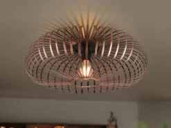 LED Deckenleuchte Gitter Lampenschirm Metall in Kupfer antik Ø 40cm