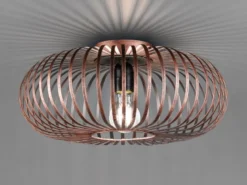 LED Deckenleuchte Gitter Lampenschirm Metall in Kupfer antik Ø 40cm
