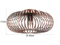 LED Deckenleuchte Gitter Lampenschirm Metall in Kupfer antik Ø 40cm