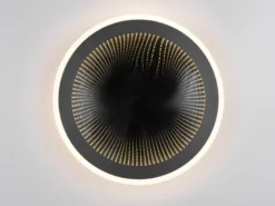 LED Deckenleuchte GLACE ultraflach mit Fernbedienung, dimmbar, Schwarz, Ø 38cm