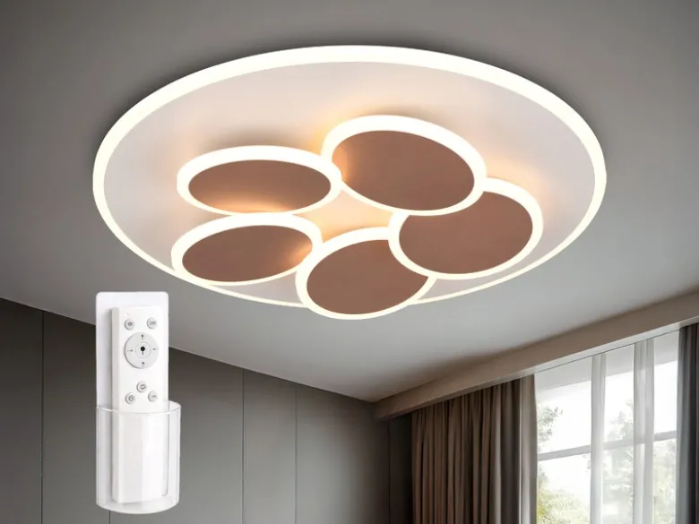 LED Deckenleuchte Grau Coffee dimmbar mit Fernbedienung & Tageslicht Ø 49cm