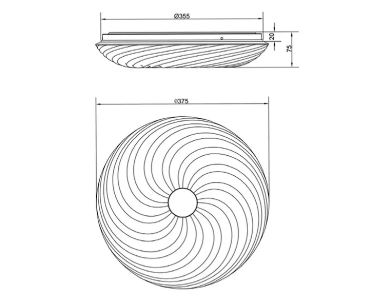 LED Deckenleuchte GRAVITY dimmbar, mit Sternenhimmel & Fernbedienung, Ø 37cm
