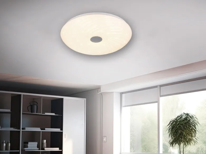 LED Deckenleuchte GRAVITY dimmbar, mit Sternenhimmel & Fernbedienung, Ø 37cm