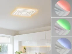 LED Deckenleuchte HERO dimmbar, Tageslicht & RGB, Quadrat 50cm