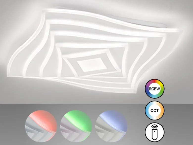 LED Deckenleuchte HERO dimmbar, Tageslicht & RGB, Quadrat 50cm