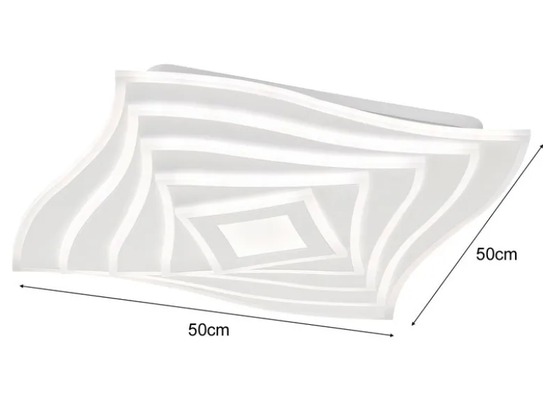LED Deckenleuchte HERO dimmbar, Tageslicht & RGB, Quadrat 50cm