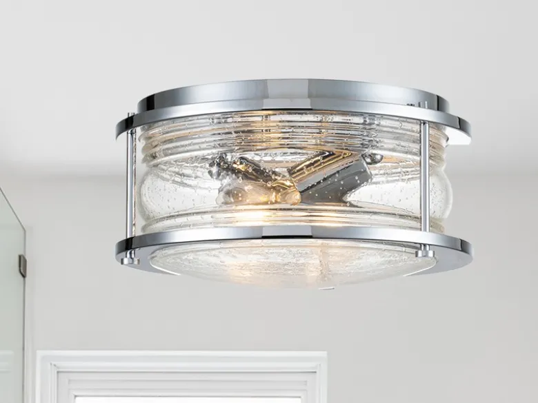 LED Deckenleuchte in Chrom für Badezimmer & Wohnraum, Ø30,5cm