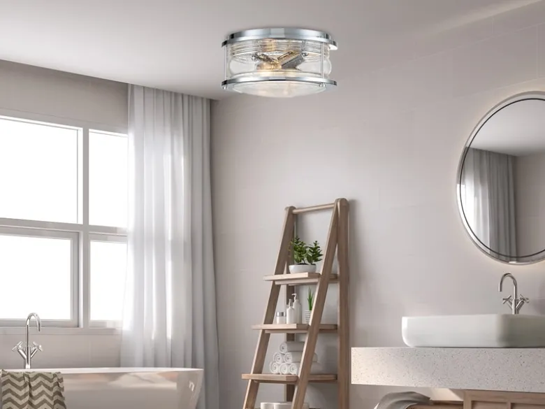 LED Deckenleuchte in Chrom für Badezimmer & Wohnraum, Ø30,5cm