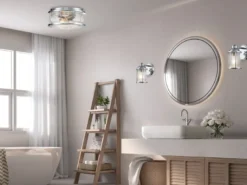 LED Deckenleuchte in Chrom für Badezimmer & Wohnraum, Ø30,5cm