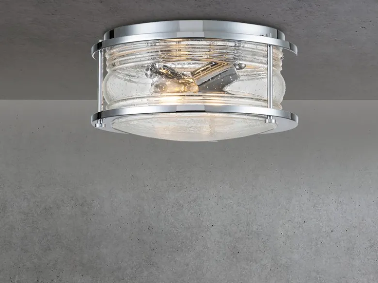 LED Deckenleuchte in Chrom für Badezimmer & Wohnraum, Ø30,5cm