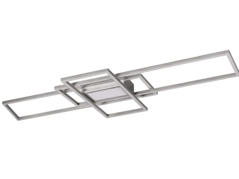 LED Deckenleuchte IRVINE Silber mit Fernbedienung hell & dimmbar, Breite 105cm