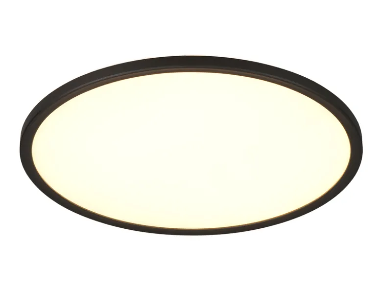 LED Deckenleuchte JOKO ultraflach mit Fernbedienung, dimmbar, Schwarz, Ø 42cm