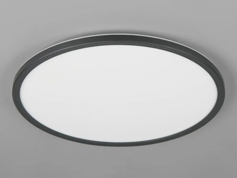 LED Deckenleuchte JOKO ultraflach mit Fernbedienung, dimmbar, Schwarz, Ø 42cm
