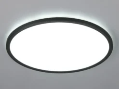 LED Deckenleuchte JOKO ultraflach mit Fernbedienung, dimmbar, Schwarz, Ø 42cm