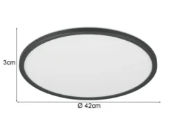 LED Deckenleuchte JOKO ultraflach mit Fernbedienung, dimmbar, Schwarz, Ø 42cm