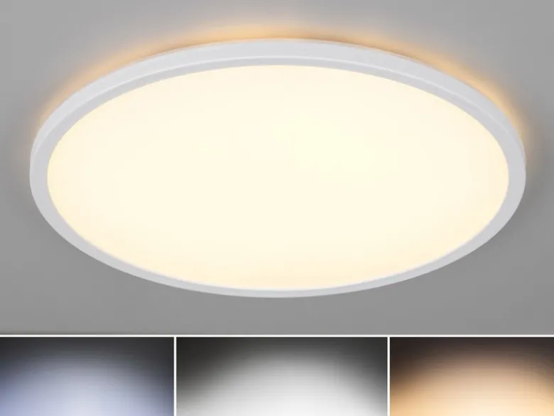 LED Deckenleuchte JOKO ultraflach mit Fernbedienung, dimmbar, Weiß, Ø 42cm