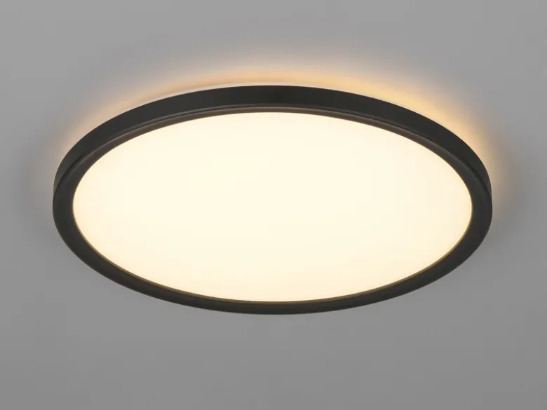 LED Deckenleuchte JOKO ultraflach mit Fernbedienung, dimmbar, Schwarz, Ø 29cm