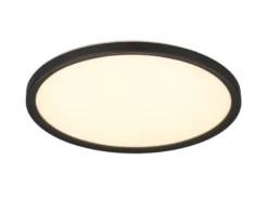 LED Deckenleuchte JOKO ultraflach mit Fernbedienung, dimmbar, Schwarz, Ø 29cm