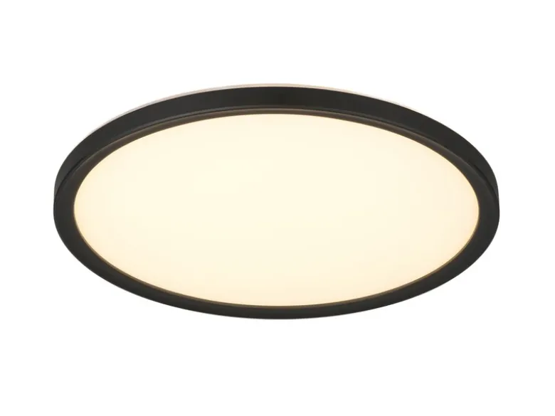 LED Deckenleuchte JOKO ultraflach mit Fernbedienung, dimmbar, Schwarz, Ø 29cm