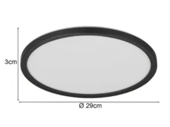 LED Deckenleuchte JOKO ultraflach mit Fernbedienung, dimmbar, Schwarz, Ø 29cm