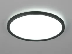 LED Deckenleuchte JOKO ultraflach mit Fernbedienung, dimmbar, Schwarz, Ø 29cm