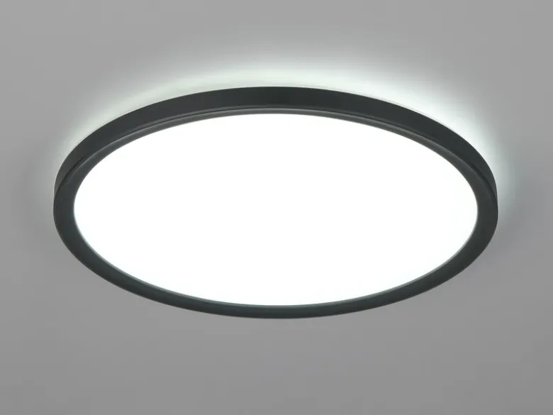 LED Deckenleuchte JOKO ultraflach mit Fernbedienung, dimmbar, Schwarz, Ø 29cm