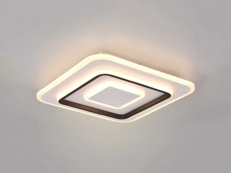LED Deckenleuchte JORA flach & hell mit Fernbedienung dimmbar, Quadrat 39cm