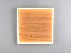 LED Deckenleuchte KALEA aus Naturholz flach & dimmbar, Quadrat 45cm