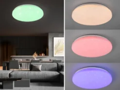 LED Deckenleuchte KIRA mit Fernbedienung, Sternenhimmel & Farbwechsel, Ø 38cm