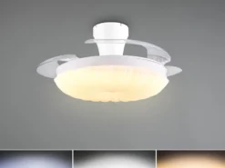 LED Deckenleuchte KIRUNA mit Ventilator und Fernbedienung Ø 49cm - max. 106cm