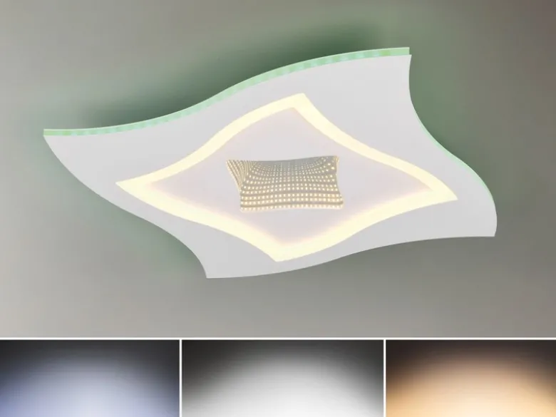 LED Deckenleuchte KLINT flach mit Fernbedienung & RGB, dimmbar Quadrat 50cm