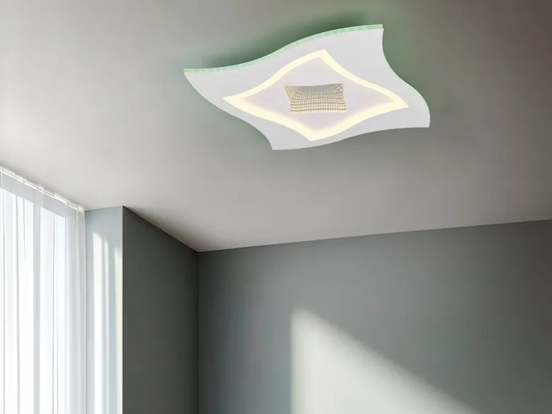 LED Deckenleuchte KLINT flach mit Fernbedienung & RGB, dimmbar Quadrat 50cm