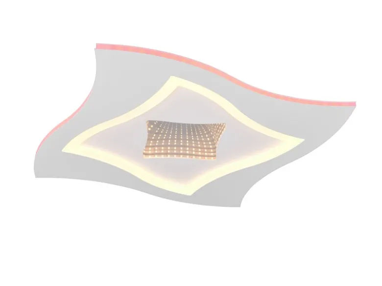 LED Deckenleuchte KLINT flach mit Fernbedienung & RGB, dimmbar Quadrat 50cm
